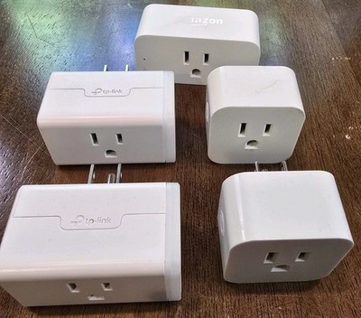 Lot Of 5 Smart Plugs 2 TP-Link, 2 Enbrighten, 1 Amazon WiFi