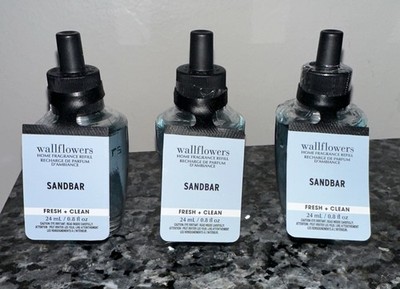Bath And Body Works Sealed Lot Set 3 SANDBAR Wallflower Refill Bulbs Fresh Clean