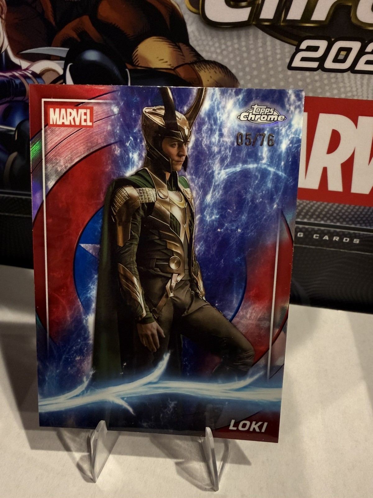 2025 Topps Marvel Chrome Studios LOKI #19 Captain America Shield /76