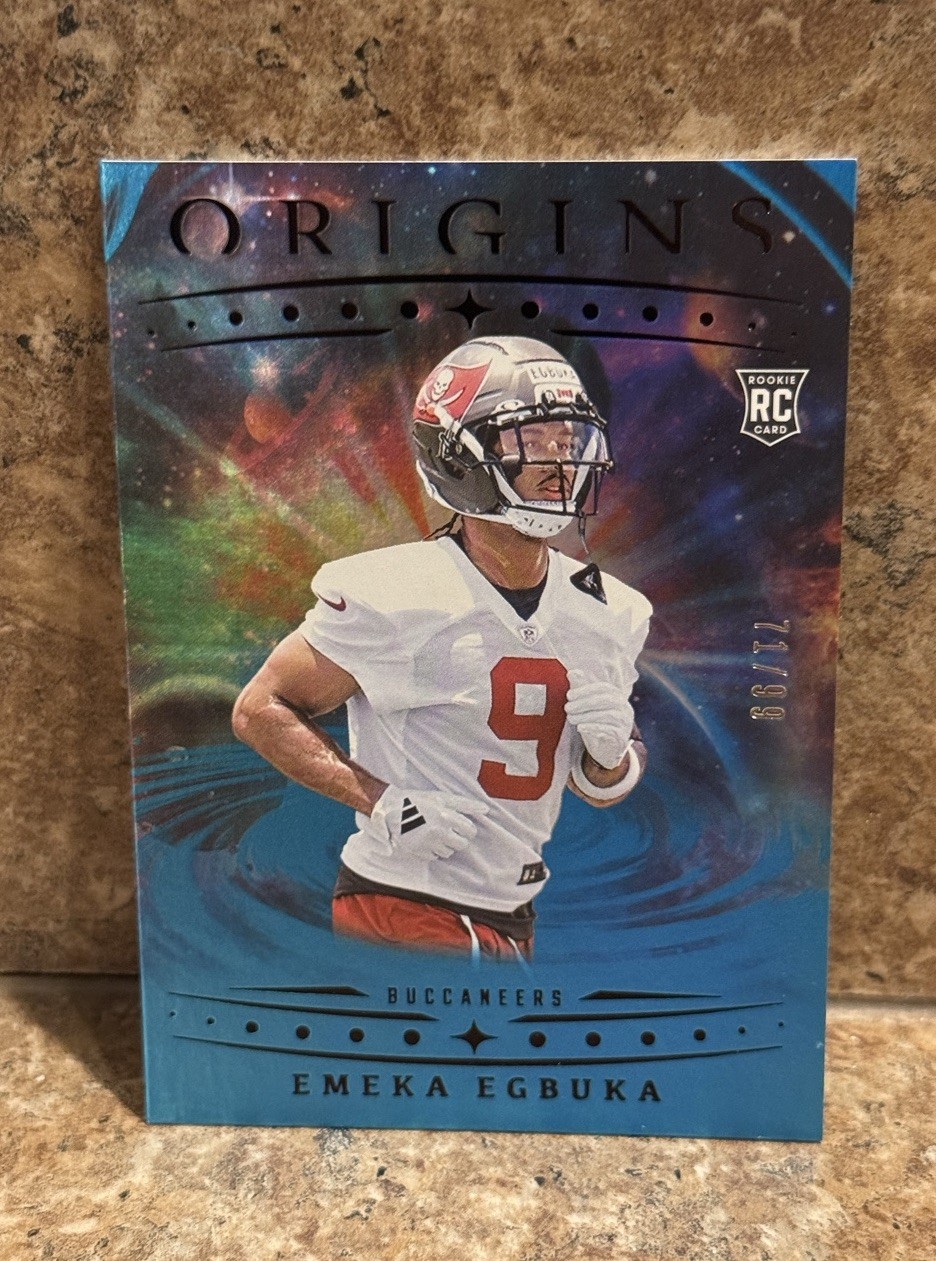 Emeka Egbuka 2025 Panini Origins Blue Rookie Card /99 (RC) #146