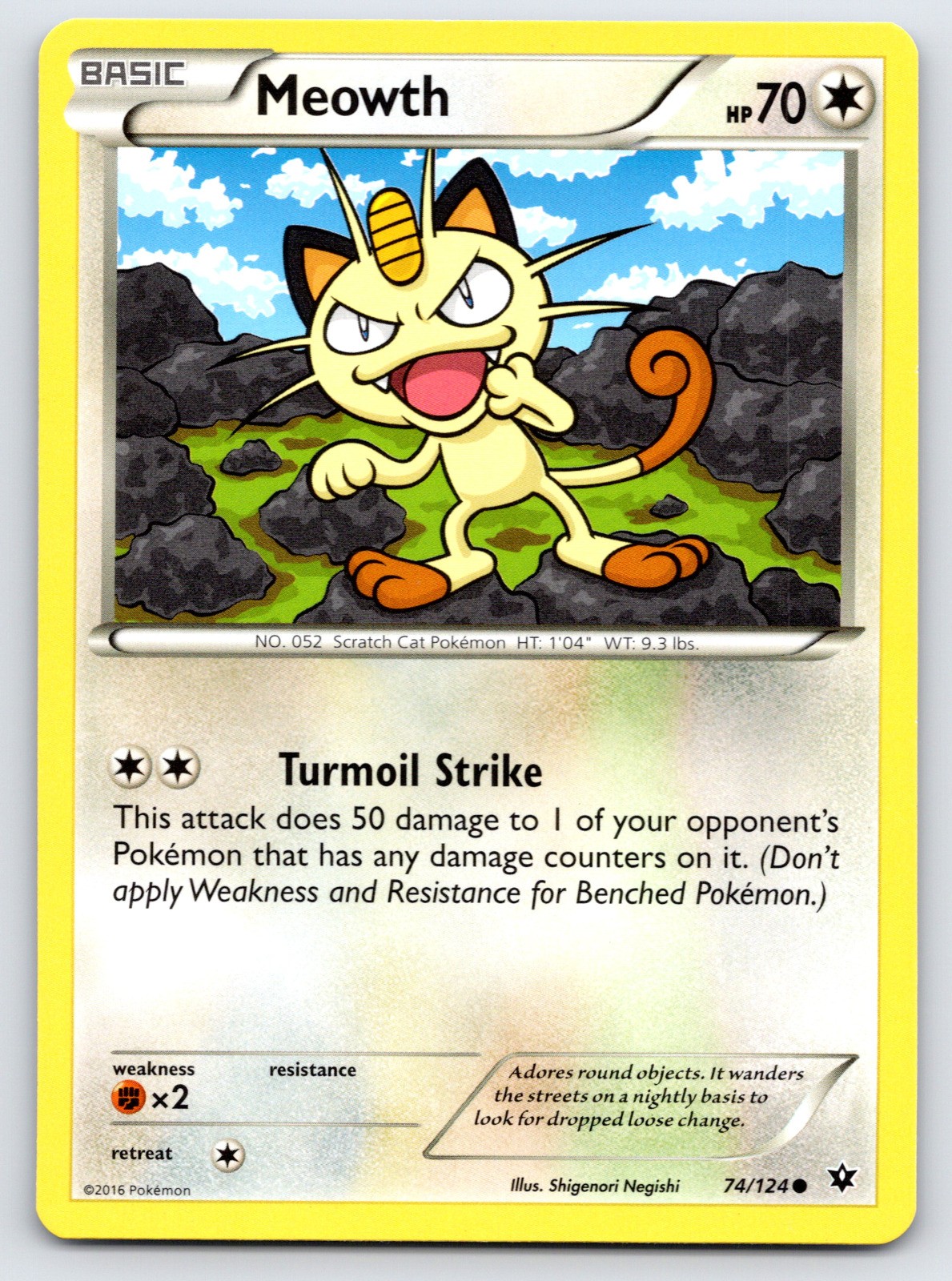 Meowth - XY - Fates Collide 74/124 - LP Condition