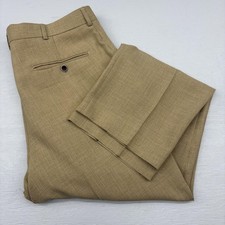 Irvine Park Dress Pants Mens 37 x 30 Beige Flat Front Lined Straight Leg Classic