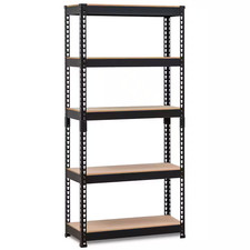 Black 5-Tier Metal Garage Storage Shelving Unit 28 In. W X 60 In. H X 12 In. D 