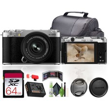 Fujifilm X-M5 Mirrorless Camera  XC 15-45mm f/3.5-5.6 OIS PZ Lens Bundle-Silver