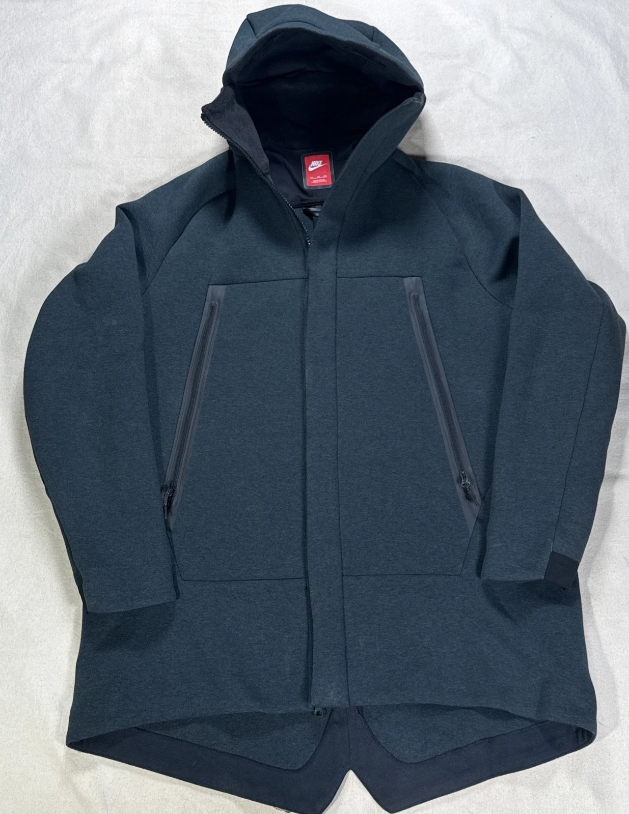 Nike Tech Fleece Parka Jacket Men Size XL Gray Full Zip Long - product detail image 1