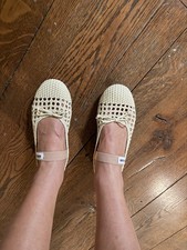miu miu woven leather ballet flat