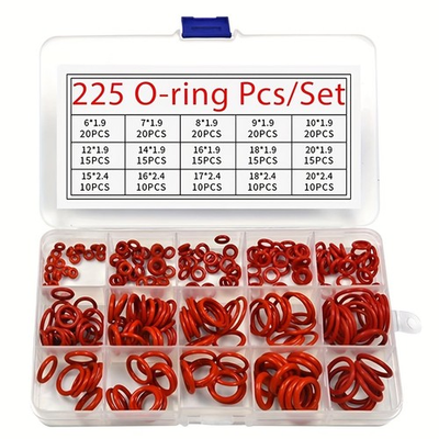 #ad Versatile 225 Piece Silicone O Ring Set 15 Metric Sizes for Sealing Needs $23.99