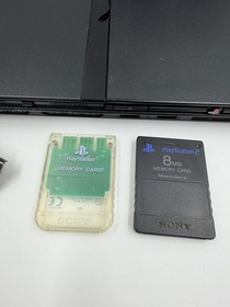 Sony PlayStation 2 PS2 Slim Black Console System OEM Bundle  Memory Cards Tested