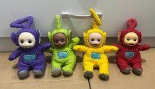 4x Vintage 1996 Golden Bear Teletubbies Set Plastic Head Soft Toy Plush 5"