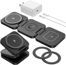 KU XIU X55 Magnetic 3 in 1 Wireless Charger for Samsung S25 S24 Watch 7 6 Ultra