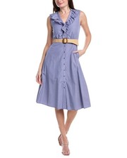 Sam Edelman Striped Jeweled Ruffle Dress Women's