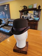 Vintage Durby Hat Bowler Hat Brown Felt EXCELLENT  SZ 6 5/8 Usa