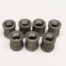 1/2" NPT Malleable Black Iron Pipe Coupling Lot Of 7