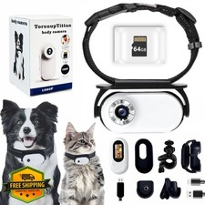 1080P Dog Cat Camera Collar 64GB Mini Wearable POV for Pets Vlogging
