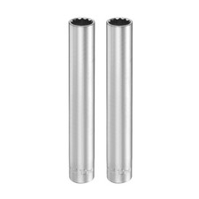2 pièces douille 12 pans 3/8" pour 12mm nickelée manchon pivotant 12cm