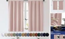 Sally Short Blackout Curtains for Bedroom Living 40"W x 45"L Pack of 2 Blush