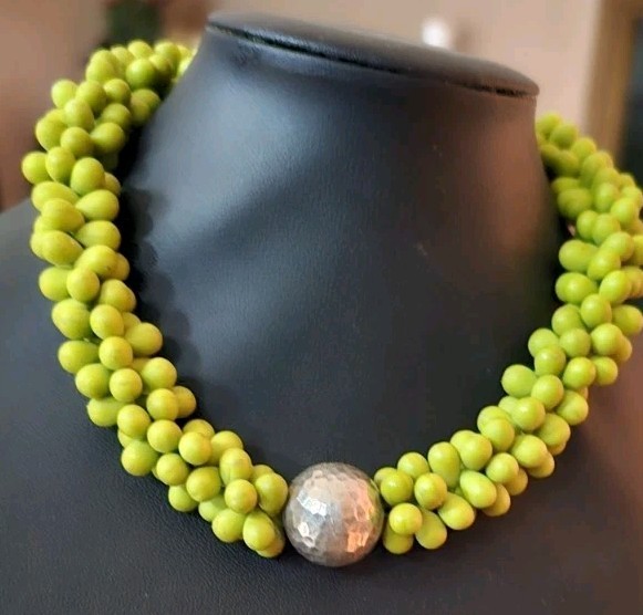 Chartreuse Flat Finish Bead Drop Shape,Stretch Cl… - image 11