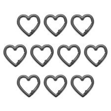 10 Pcs Heart Keychain Clip Heart Key Ring Snap Hook Clip Black