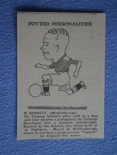 Ralph Birkett Middlesbrough. 1935 Paper Caricature