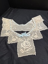 Vintage MCM 1940s-1950s Tatted Womens Dress Collar Granny-core