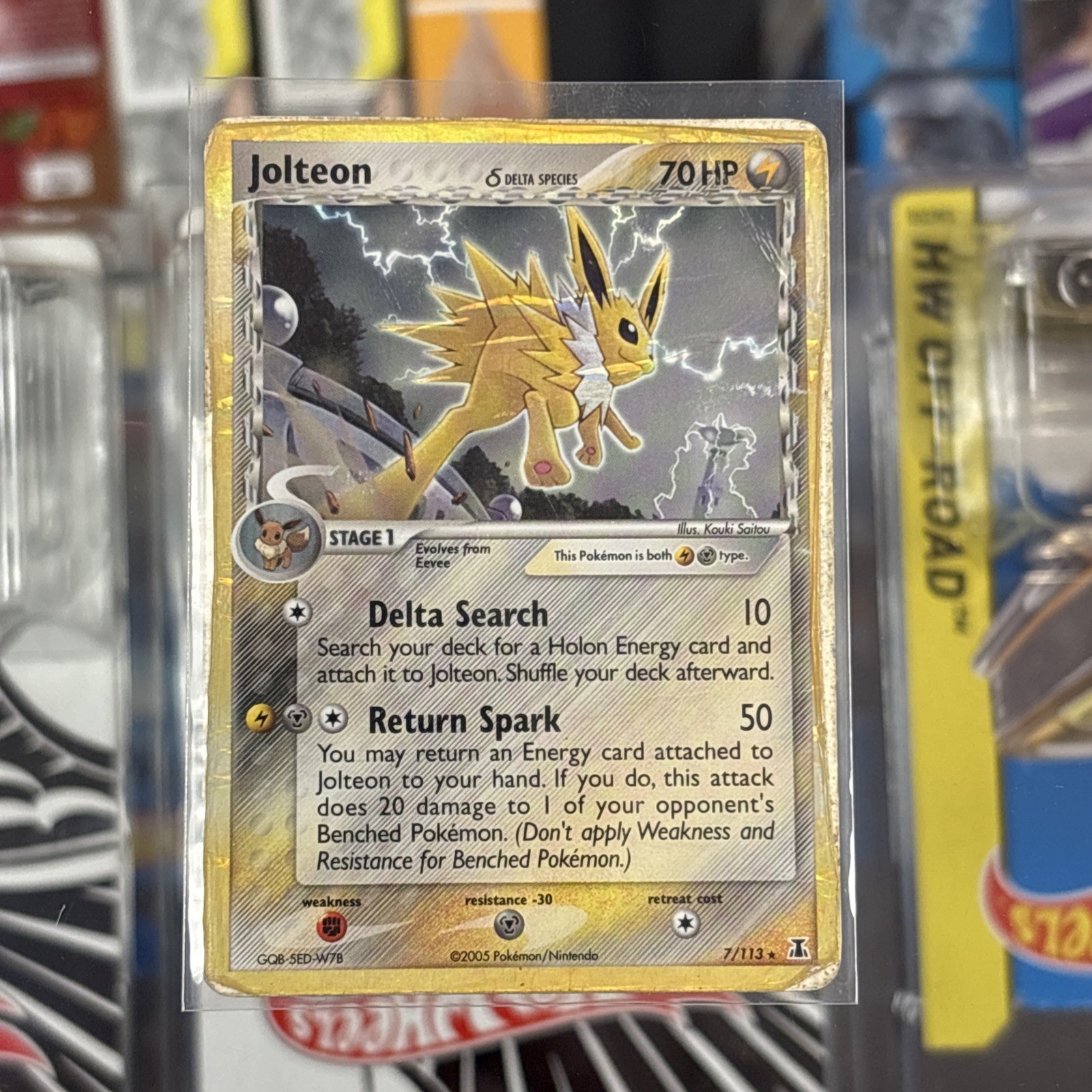 Jolteon Pokemon TCG Delta Species Holo Rare Card 7/113 Damage