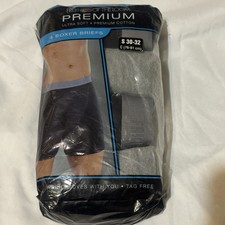 Fruit of the Loom Men's 4pk Premium Cotton Ultra Soft Boxer Briefs Size S