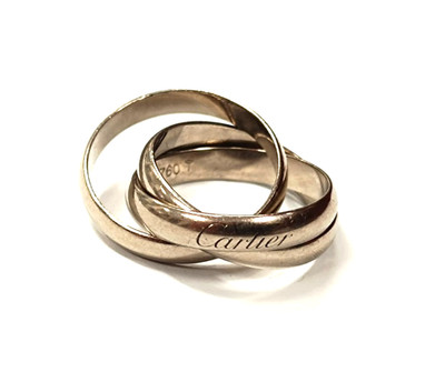 Cartier Trinity Ring 18 Karat Weißgold Rollband