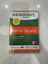 Webroot Internet Security with Antivirus 3 Devices PC, Mac, and Mobile Sealed