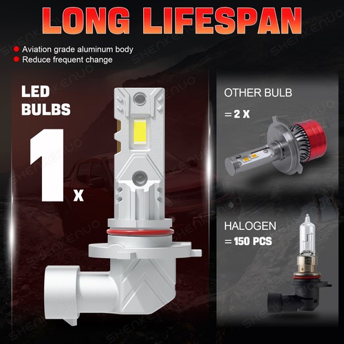 For Subaru Outback 2000-2004 4X 9005+H1 LED Headlight Bulbs Hi/Lo Beam 6000K - Foto 3 di 14
