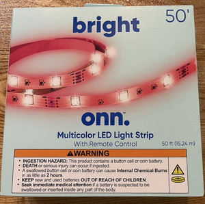 BRIGHT ONN - Multicolor LED Light Strip - w/ Remote 50 Feet   New In Box