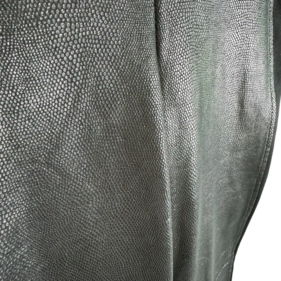 Leggings Guess preta pele de cobra plissada cintura média elástica elástica elástica tamanho XS - Imagem 3 de 4