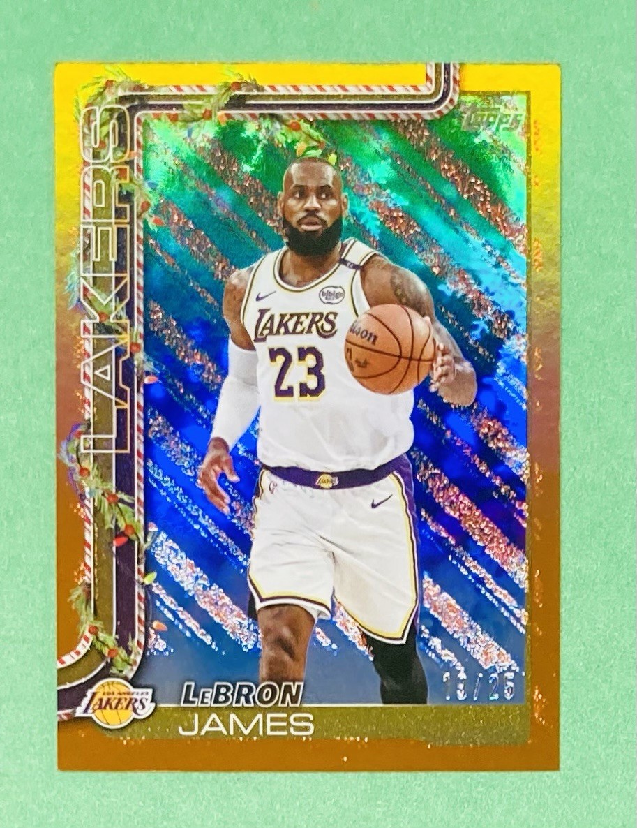 SERIAL #/25 Orange Metallic Glitter H119 LeBron James 2025-26 Topps Holiday