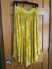 Woens Anthropologie Maeve Gold and White Midi Skirt Size XS
