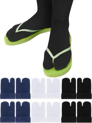 Geyoga 6 Pairs Flip Flop Socks Tabi Split Toe Socks Elastic Cotton for Men Wo...