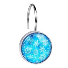 Christmas Snowflake Decorative Shower Curtain Hooks,12pcs Rust Proof Color-2