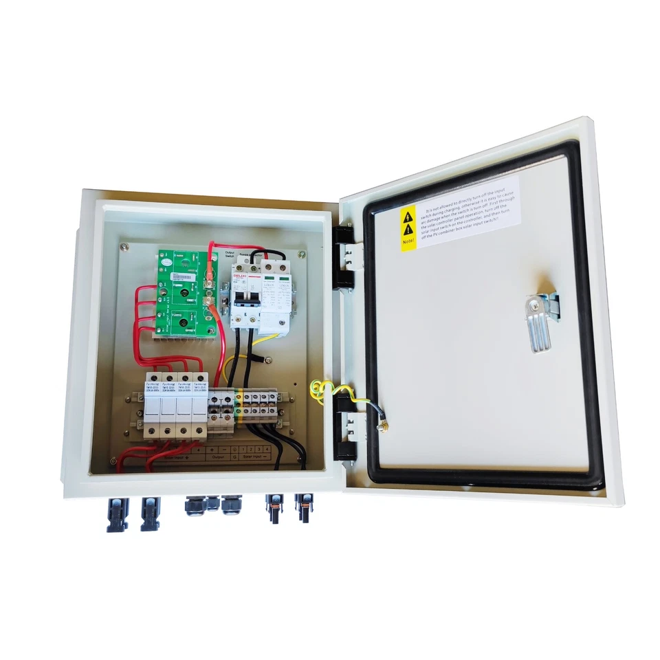 Solar PV combiner box 4 string with 63A breaker,fuses, anti reverse current, SPD - Image 4 of 4