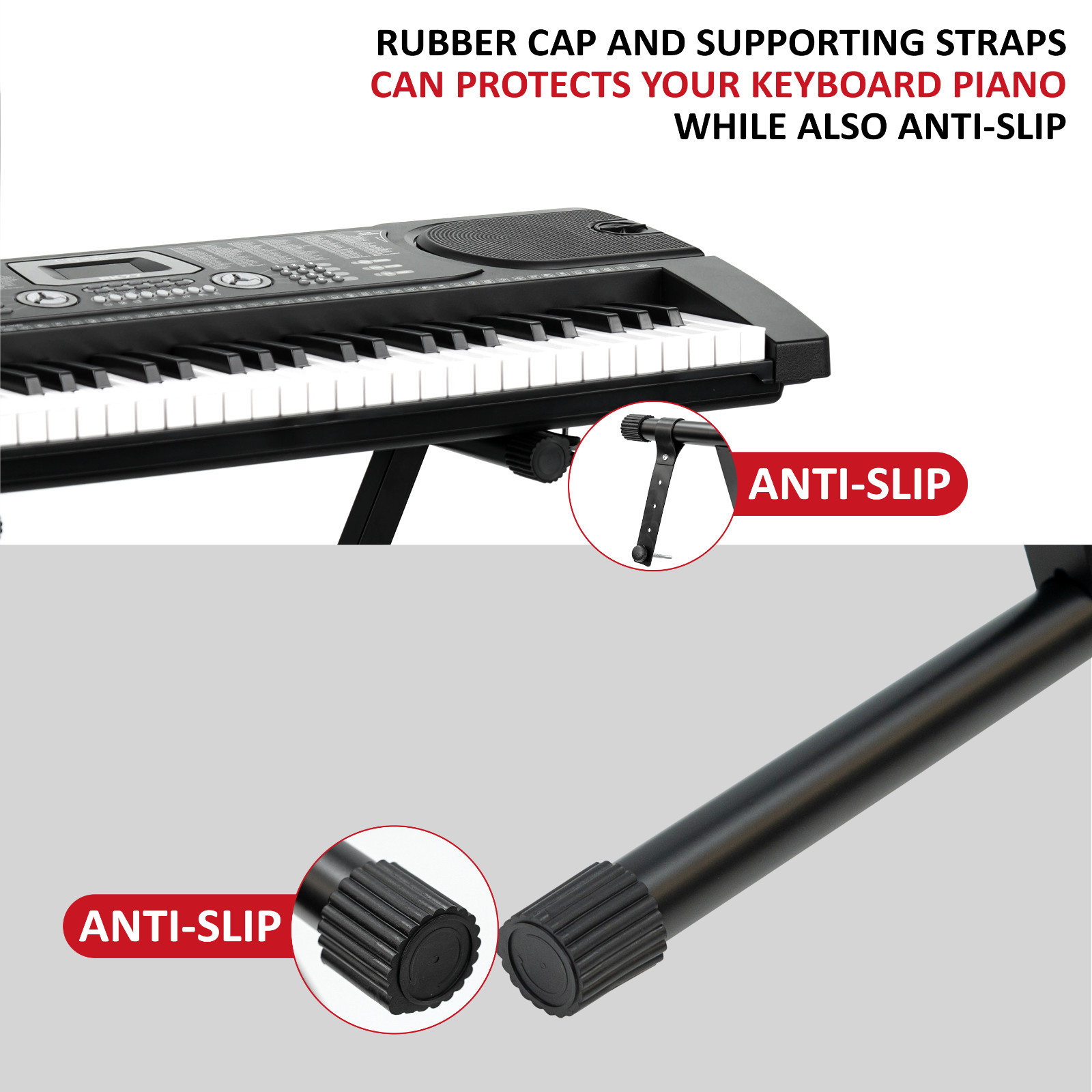 X-Frame Tastiera Elettronica Pianoforte Regolabile Pieghevole Supporto Musicale Singolo Braccio foto 3