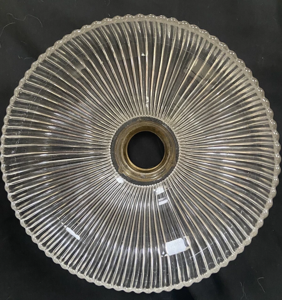 Art Deco Clear Glass 7” Ceiling Light Cover Vintage - Image 2 of 4