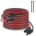 Mhpowos 20Ft 12 Awg Solar Panel Extension Cable Solar Wire Connectors Black Red
