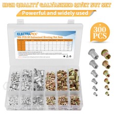 300X Rivet Nut Kit Zinc Aluminum Rivnut Insert Nutsert Open End Threaded M3-M10
