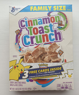 Cinnamon Toast Crunch Cereal - Pokmon 25th Anniversary Pikachu 3 card Sealed | eBay Cinnamon Toast Crunch Cereal - Pokmon 25th Anniversary Pikachu 3 card Sealed | eBay