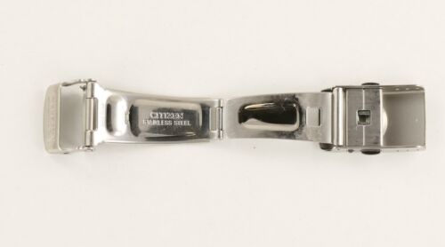 Fermoir boucle montre homme Citizen argent pièces de rechange bouton poussoir serrure réparation 18 mm - Photo 4 sur 4