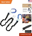 6Ft Elasticated Lanyard with Dual Aluminum Rebar - Safety Fall Protection Gear