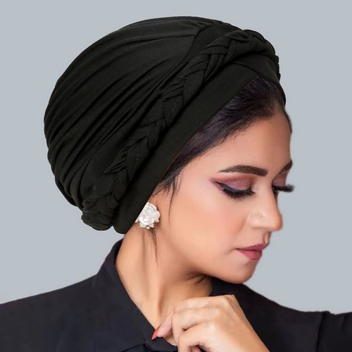 Damen Hijab Zopf Chemo Turban Mützen muslimisches Headwrap afrikanische Kopfbedeckung Hut indisch - Bild 12 von 22