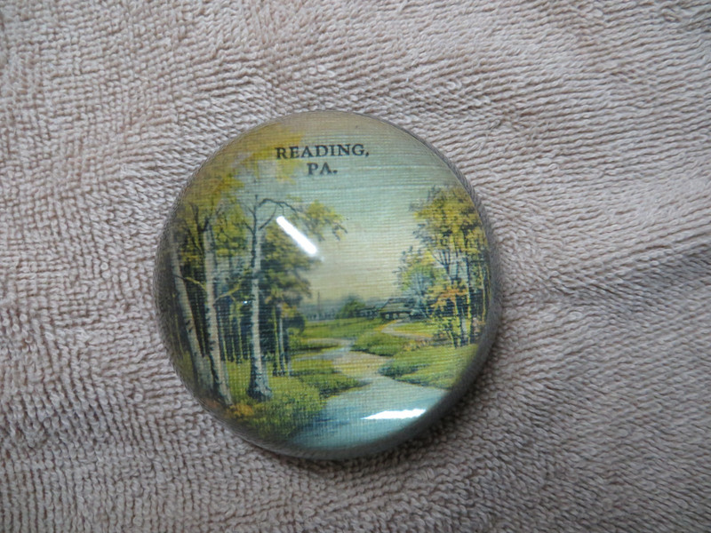 Antique Glass Paperweight   READING ,PA