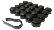 WHEEL NUT COVERS FOR VAUXHALL CORSA F E D C 17mm PREMIUM CAPS + TOOL BLACK