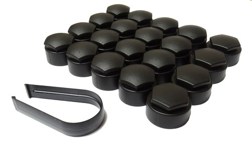 CUBIERTAS TUERCA RUEDA PARA VAUXHALL CORSA F E D C 17mm TAPAS PREMIUM + HERRAMIENTA NEGRA - Imagen 1 de 6