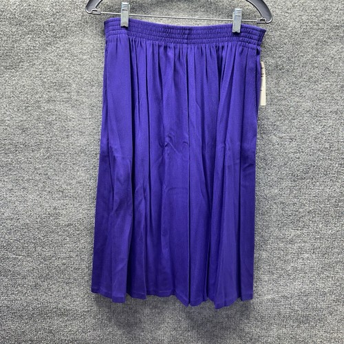 Alfred Dunner Skirt Womens Size 16P Purple Crinkle Crepe Capsule Midi USA NWT