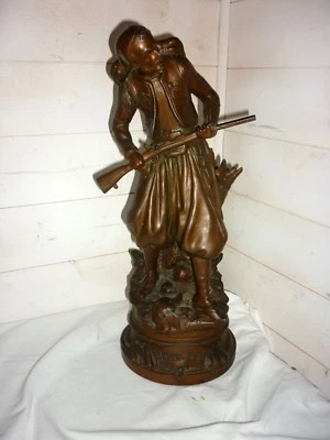Louis Moreau le Zouave en régule à patine bronze H - Photo 1/4