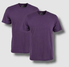 $25 Alfani Men Purple Crew-Neck Undershirt Cotton 2-Pack Short Sleeve T-Shirt L